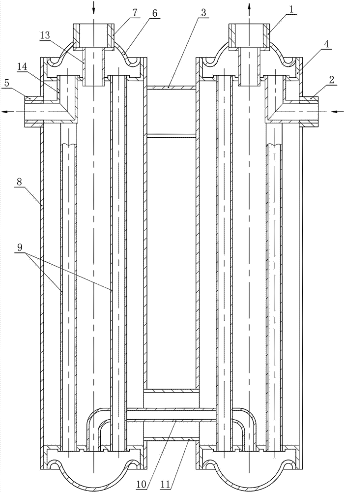 Multi-cold water pipe and multichannel heat absorption open-type communicating heat exchanger and manufacturing process thereof