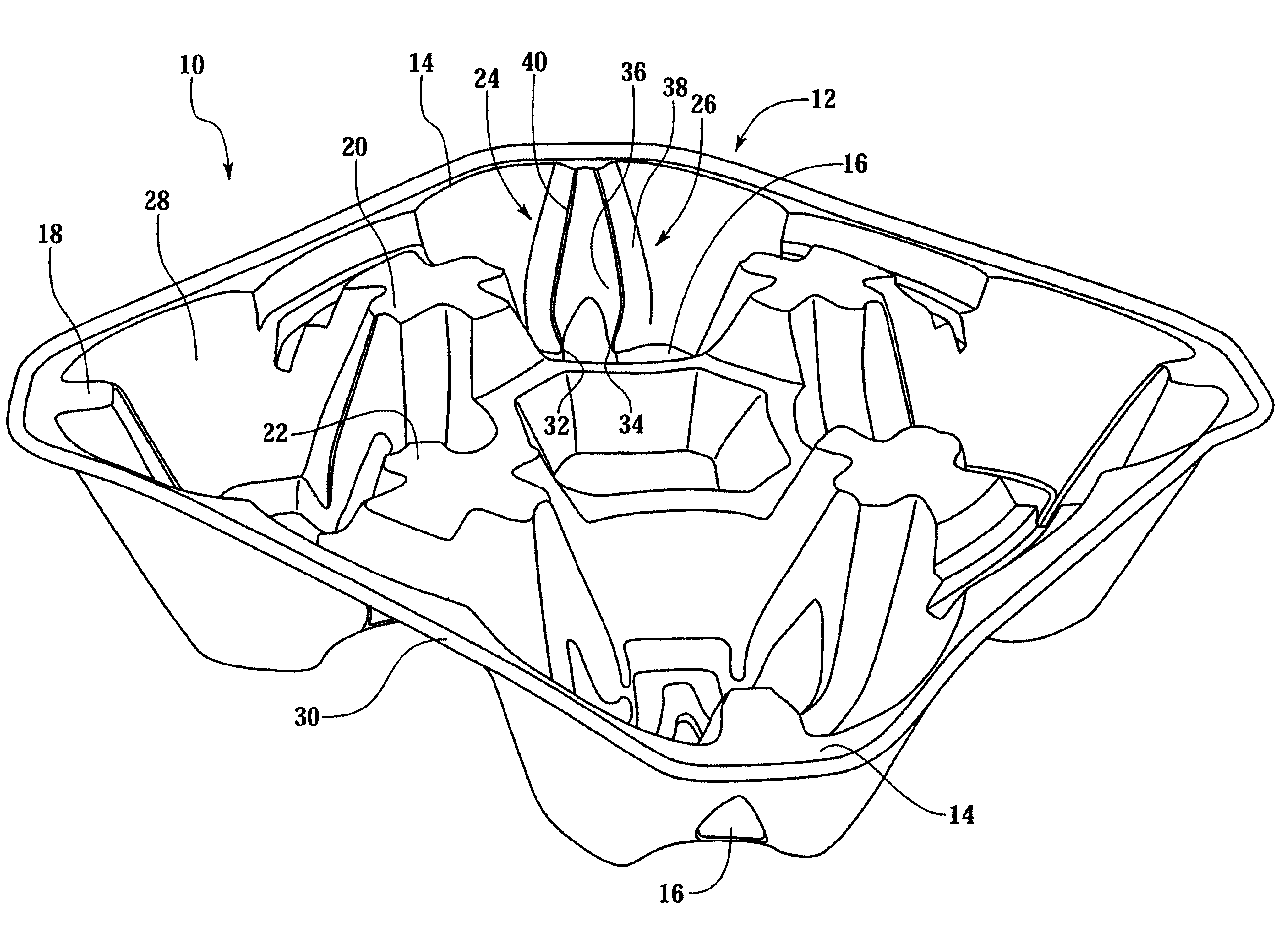 Cup holder having frusto-conical cavities