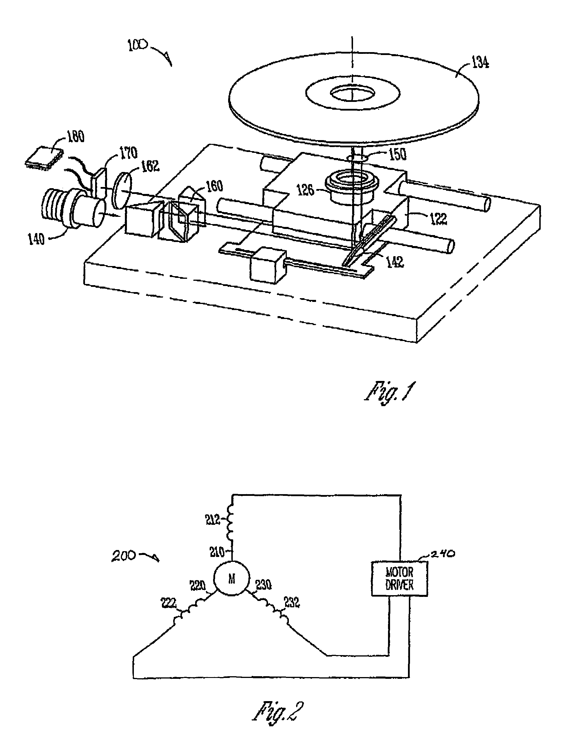 Method of CD/DVD vibration detection by monitoring motor conditions