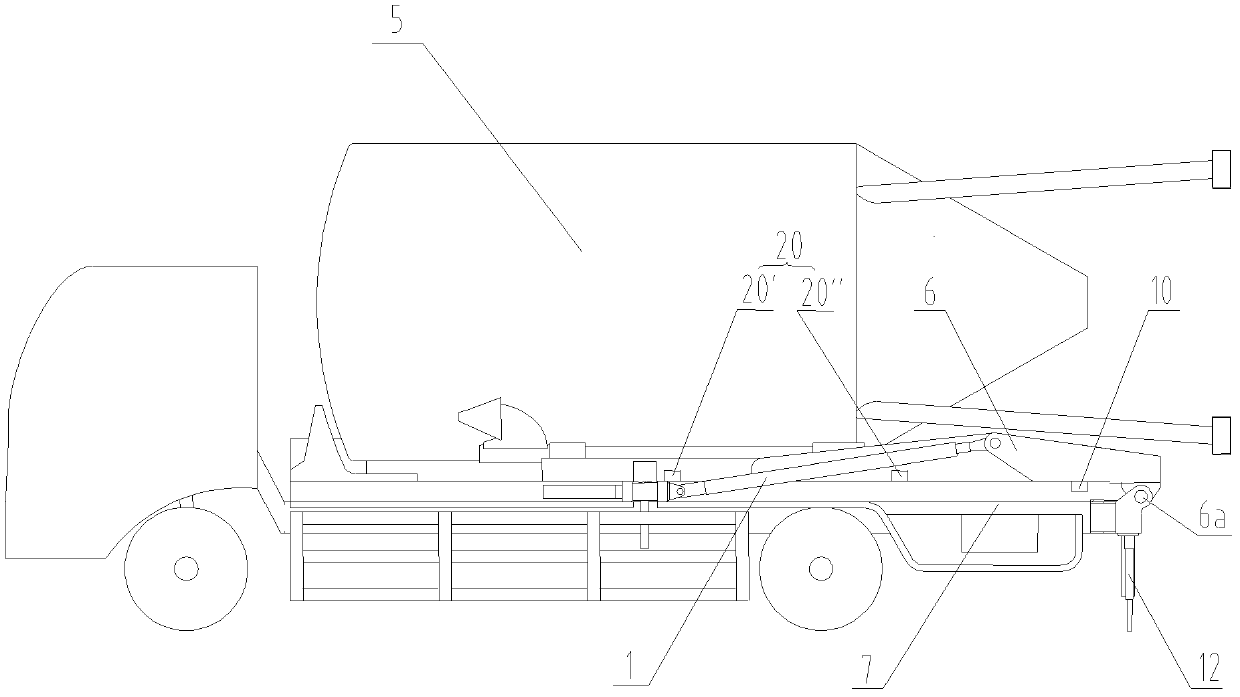 Demountable tanker truck and hydraulic system thereof