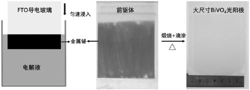 Large-size nano-porous BiVO4 photo-anode as well as preparation method and application thereof