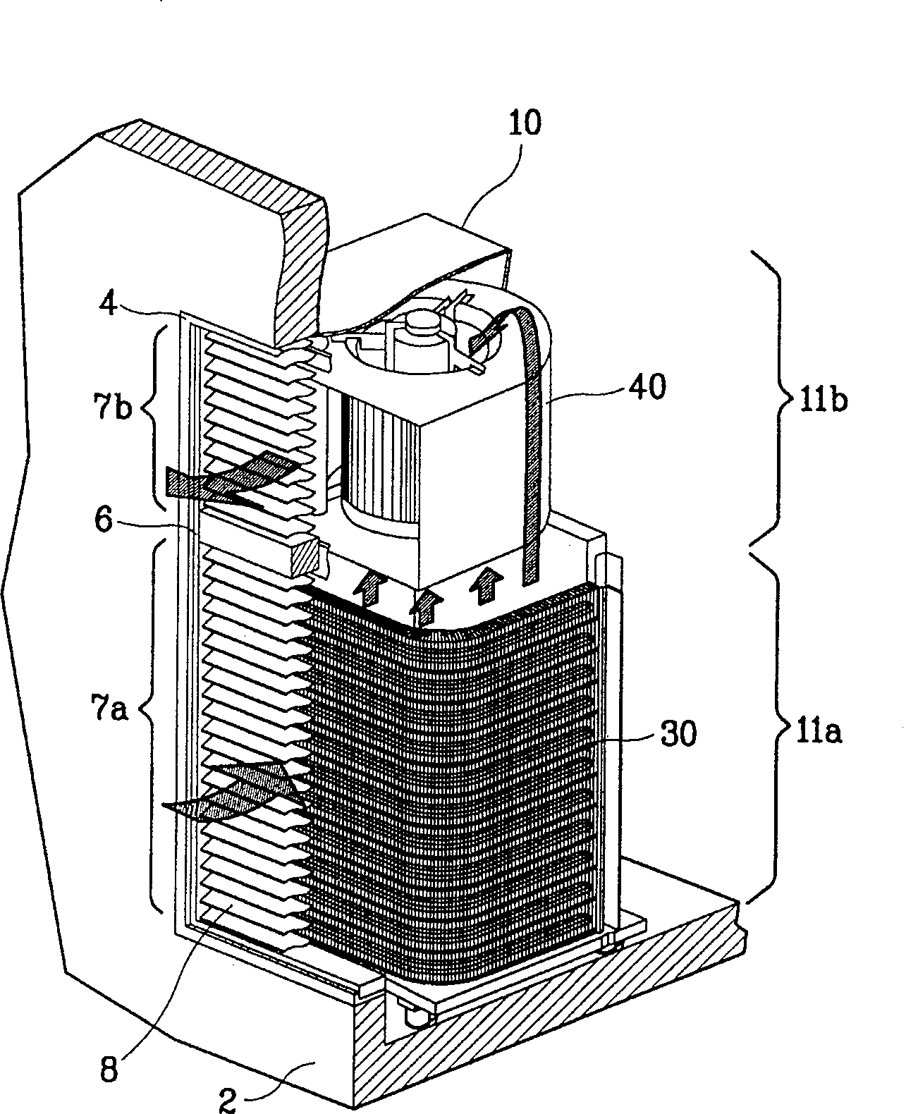 Built-in type outdoor unit for air conditioner