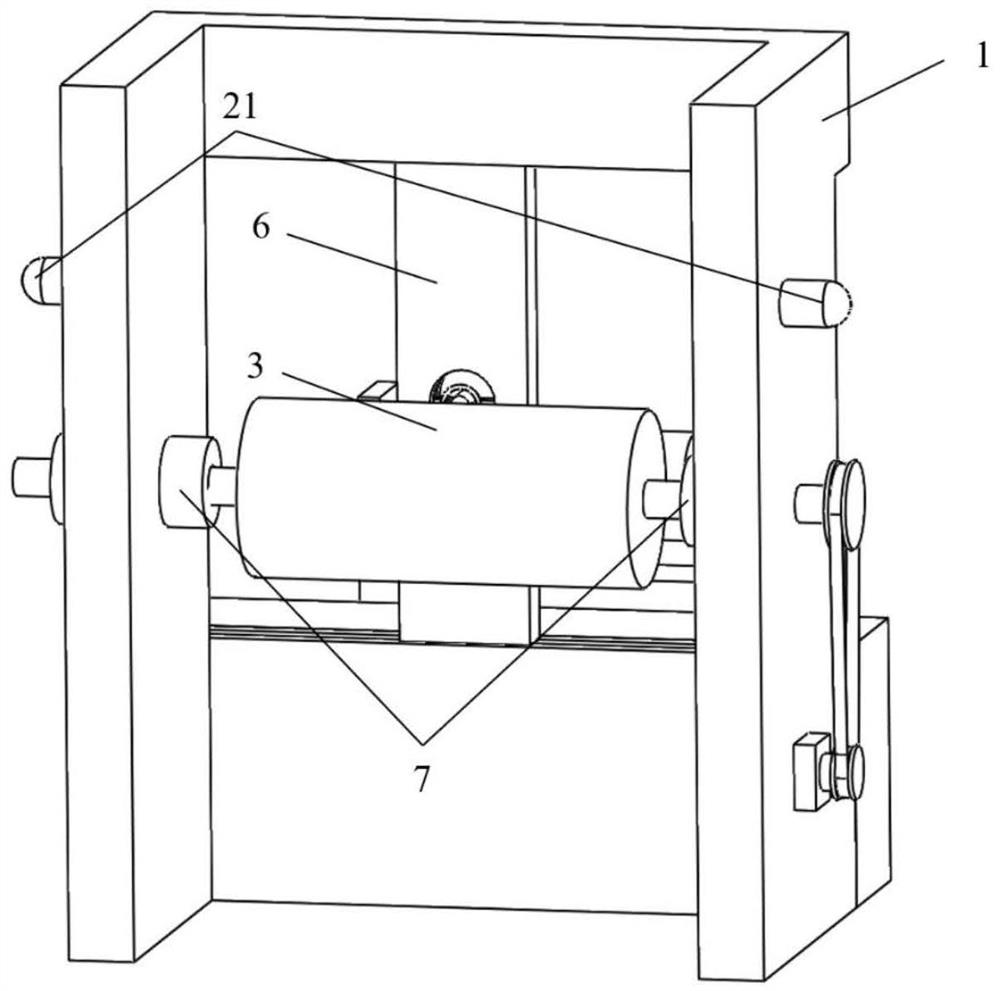 Winding and spraying integrated manufacturing device for hydrogen storage cylinder made of carbon fiber winding composite material