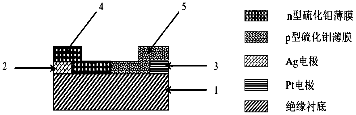 Transition metal chalcogenide lateral homojunction solar cell and preparation method thereof