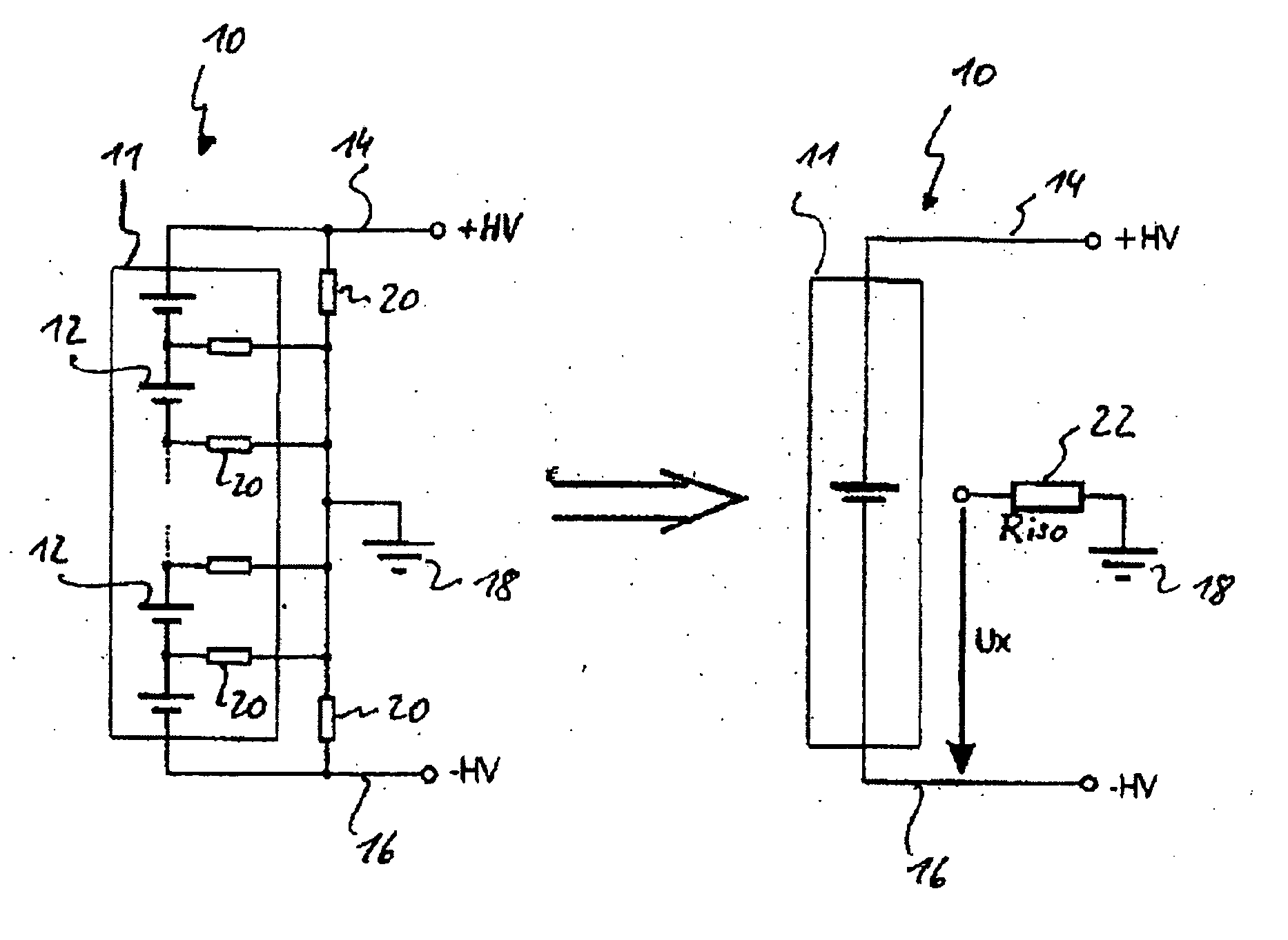 Apparatus and method for measuring the insulation resistance of a fuel cell system