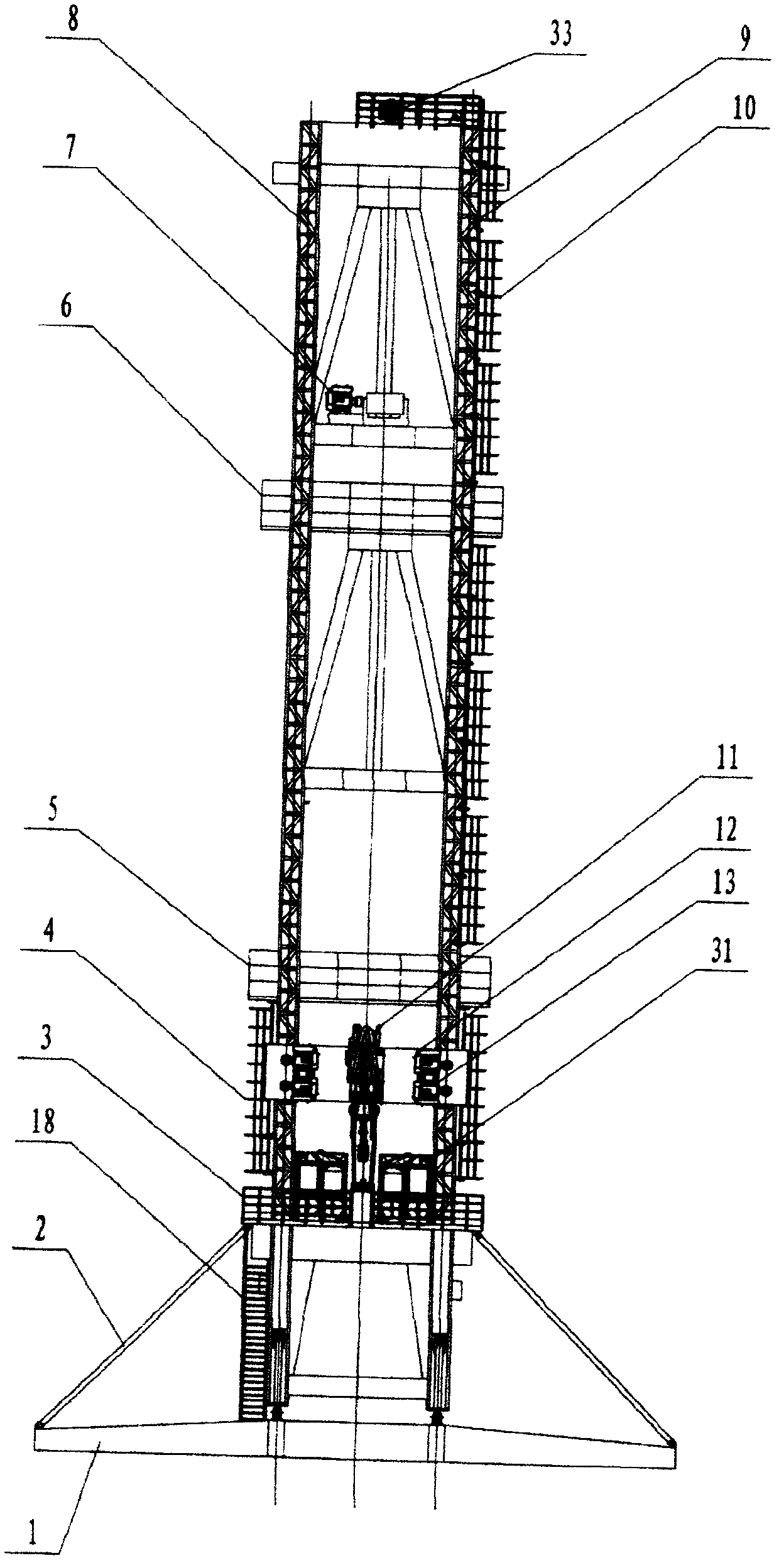 Gate-type double-tower gear-driven drilling machine