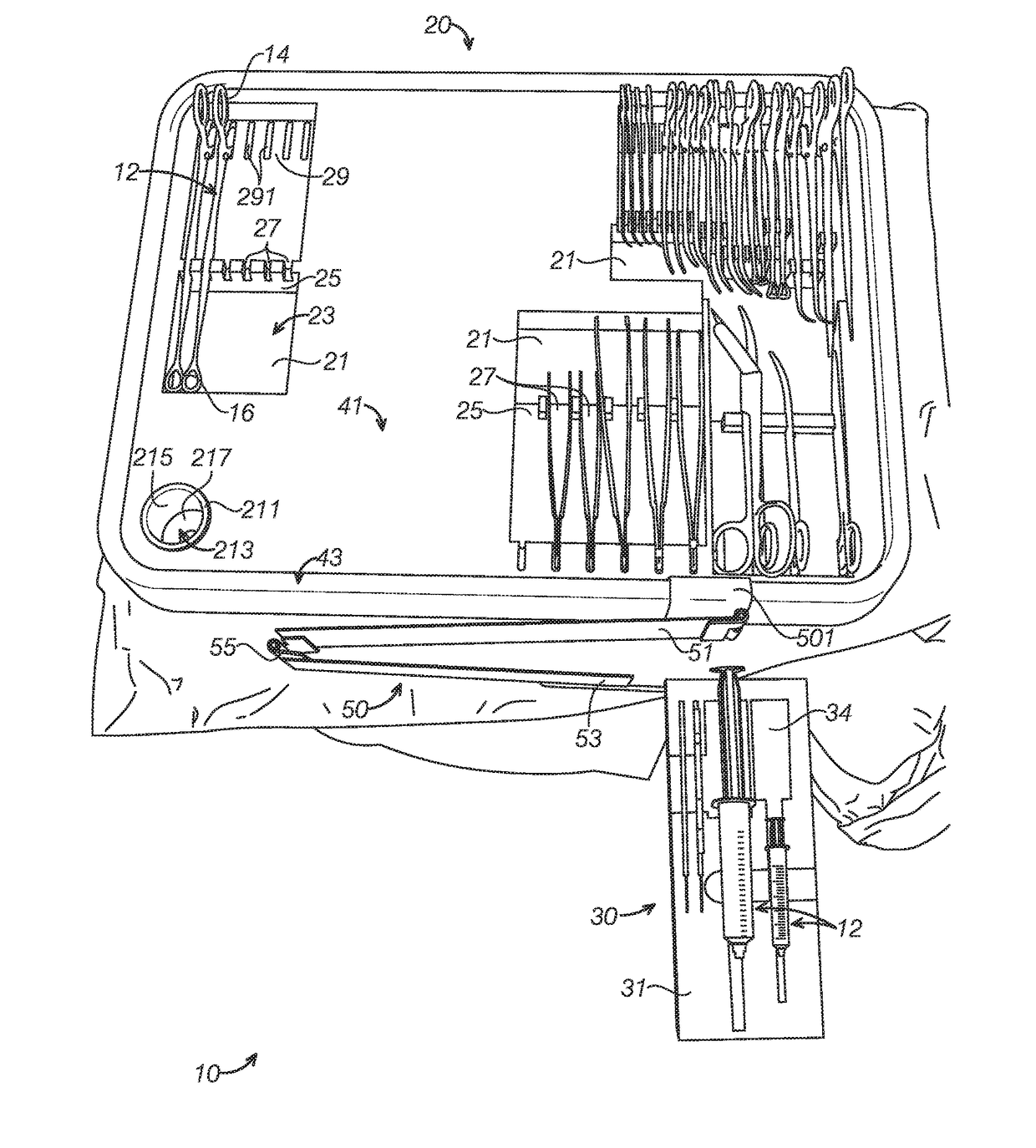 System, method and device for a medical surgery tray