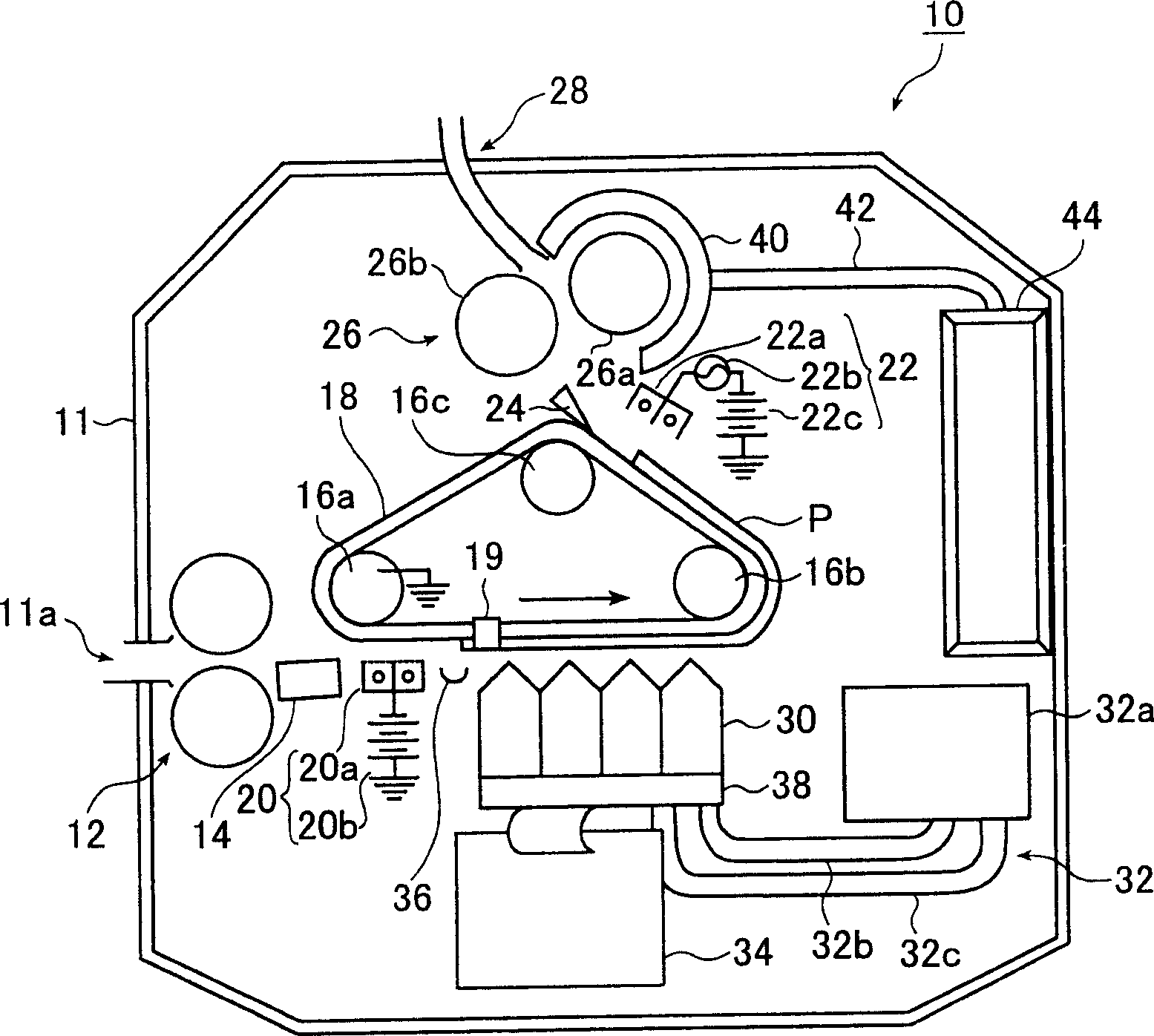 Ink jetting recording device