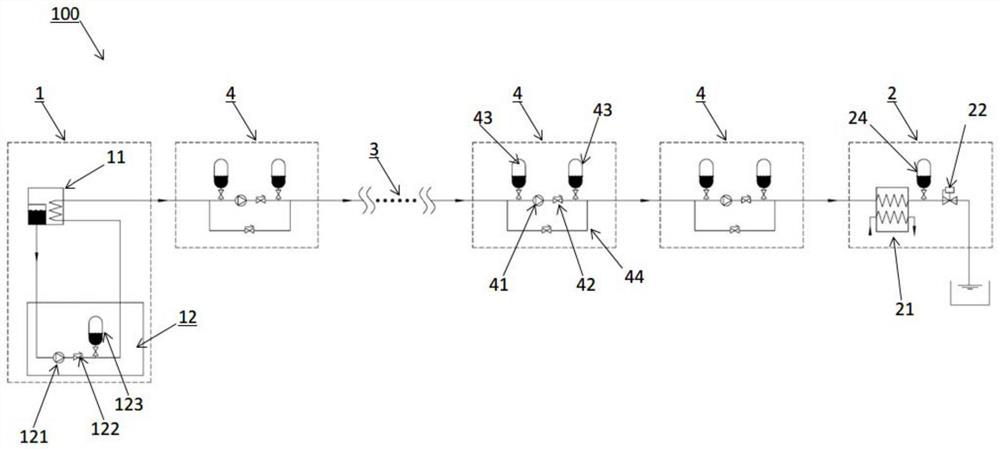 Open single-pipe long-distance water conveying system and water attack protection method