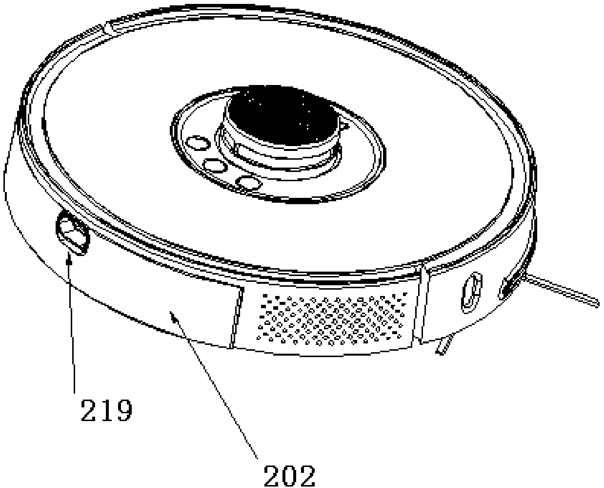 Dust-collecting charge device and dust-collecting charge method of floor-sweeping robot