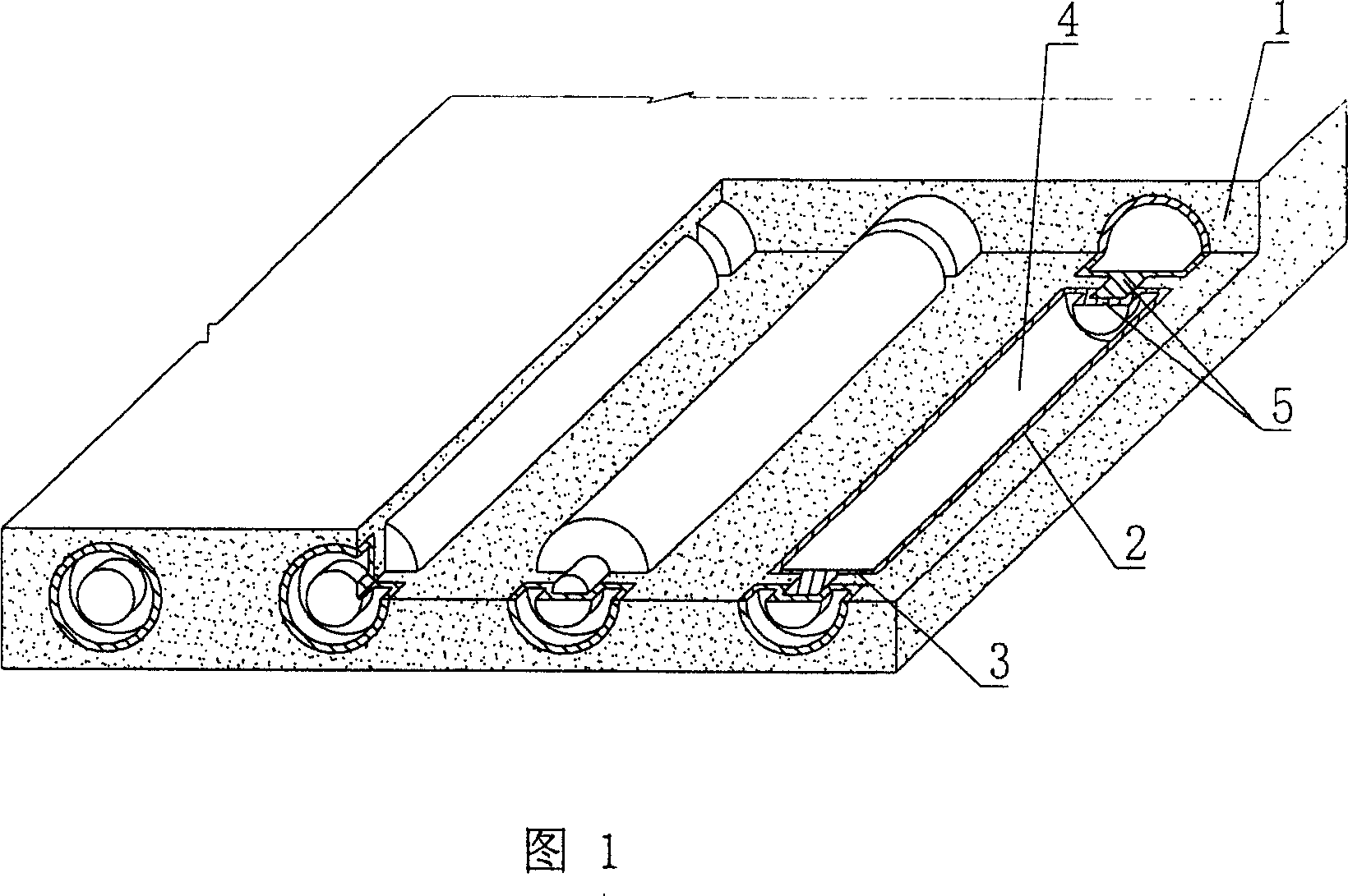 Hollow build cover of cast-in-situ reinforcing steel bar concrete