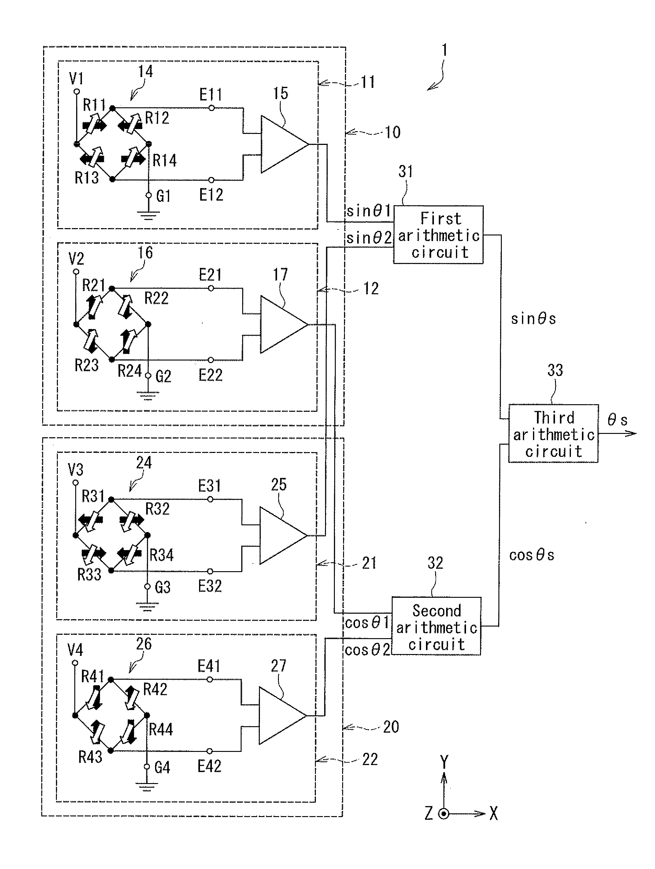 Rotating field sensor