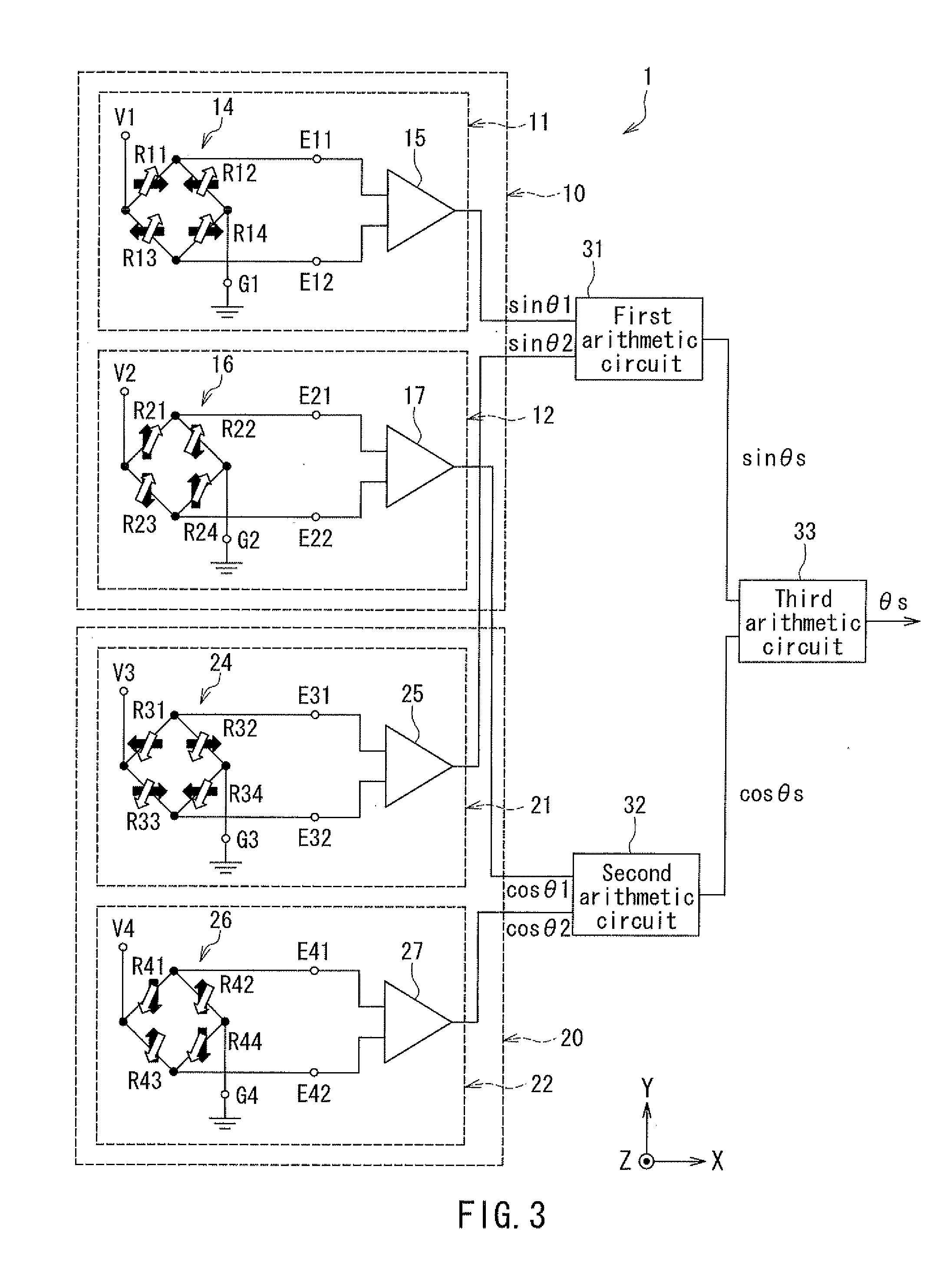 Rotating field sensor