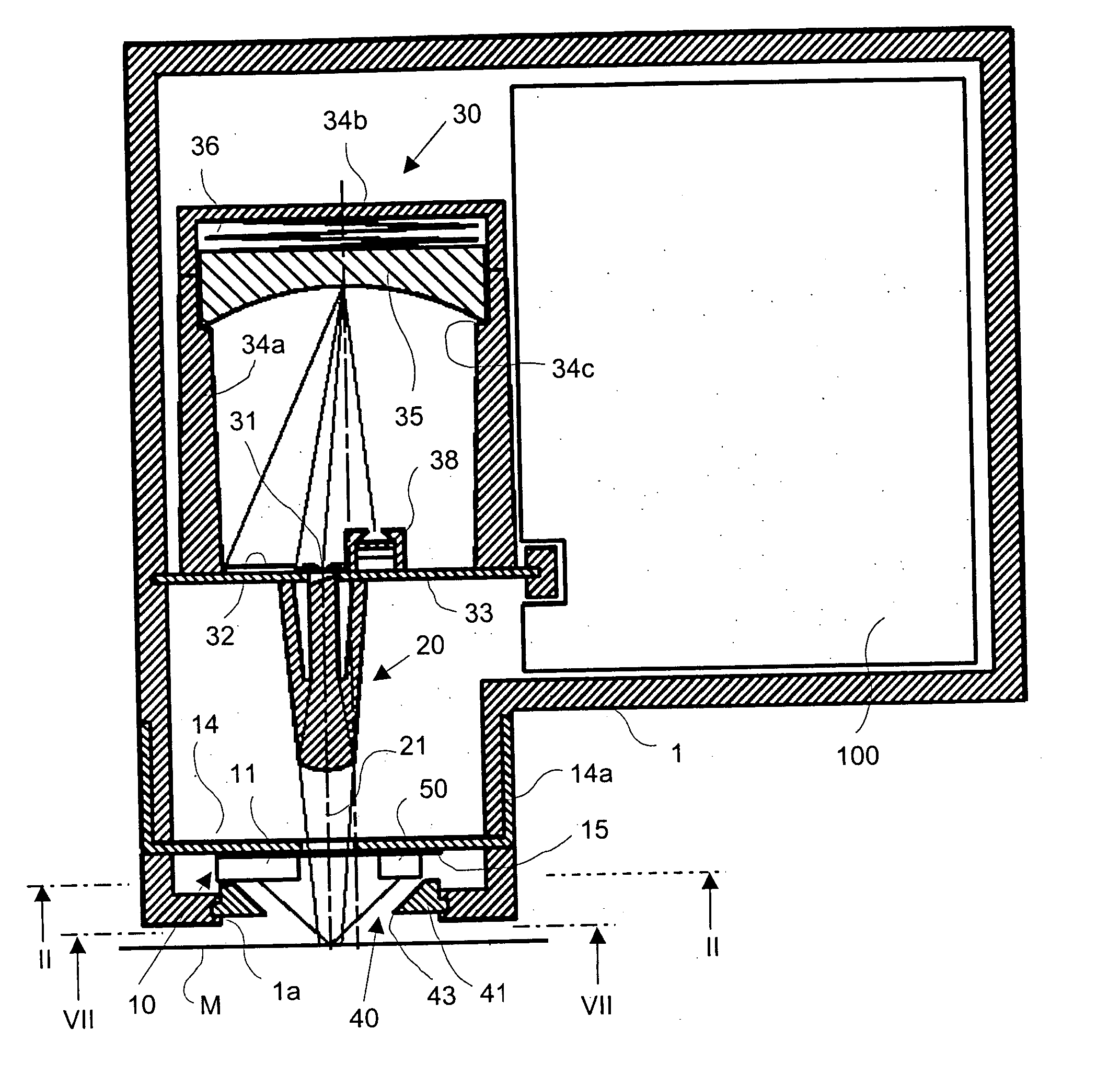 Spectral photometer and associated measuring head