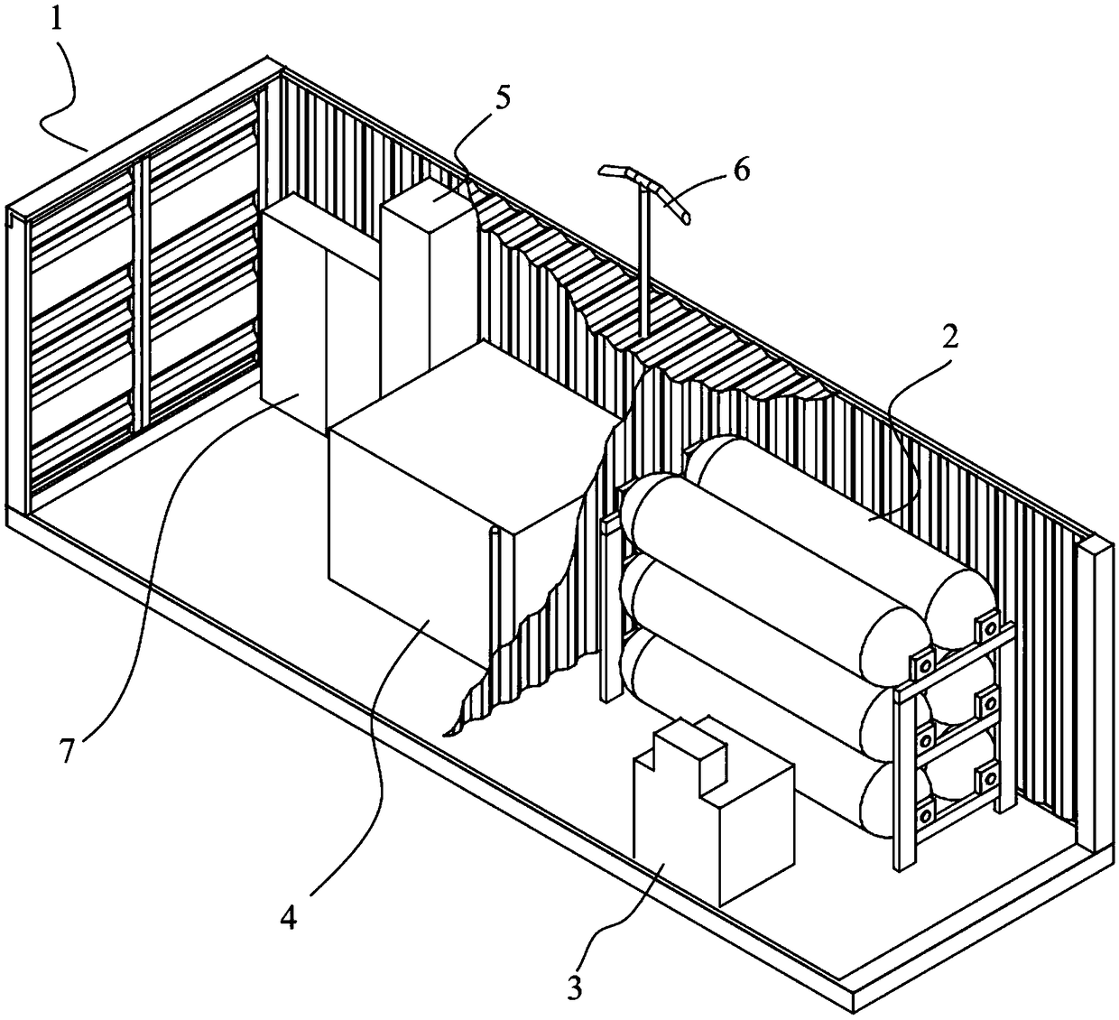 Container-type hydrogen refueling station