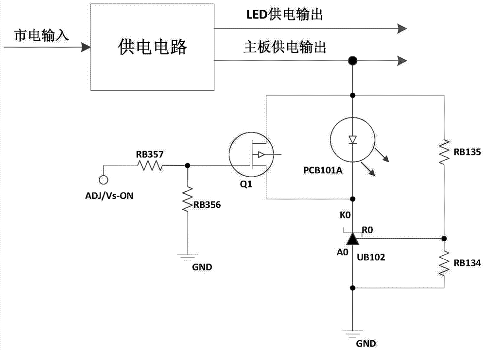 Low power consumption constant current and backlight control circuit and TV