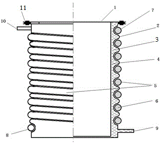 Heat exchanger of heating pump for heating water