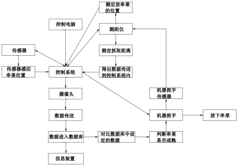 Operating system of picking end effector of fruit bunch picking robot