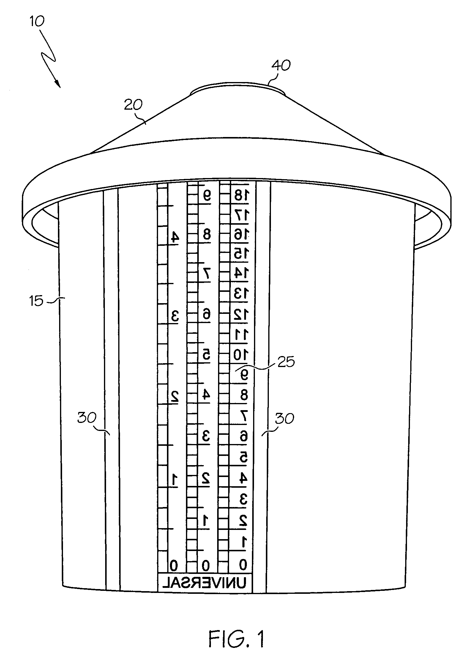 Fluid supply assembly with measuring guide