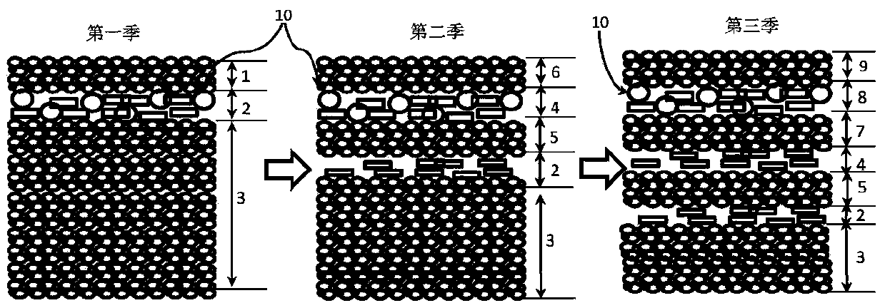 Method of cultivating rice by layer construction and utilization of straw and soil