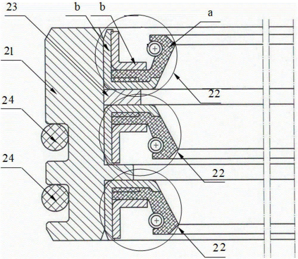 Marine high-pressure-resistant bidirectional rotary sealing ring