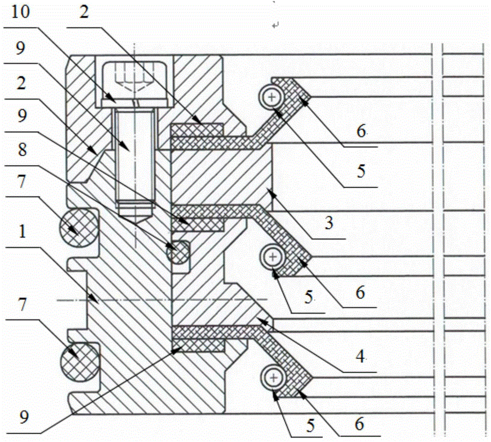 Marine high-pressure-resistant bidirectional rotary sealing ring