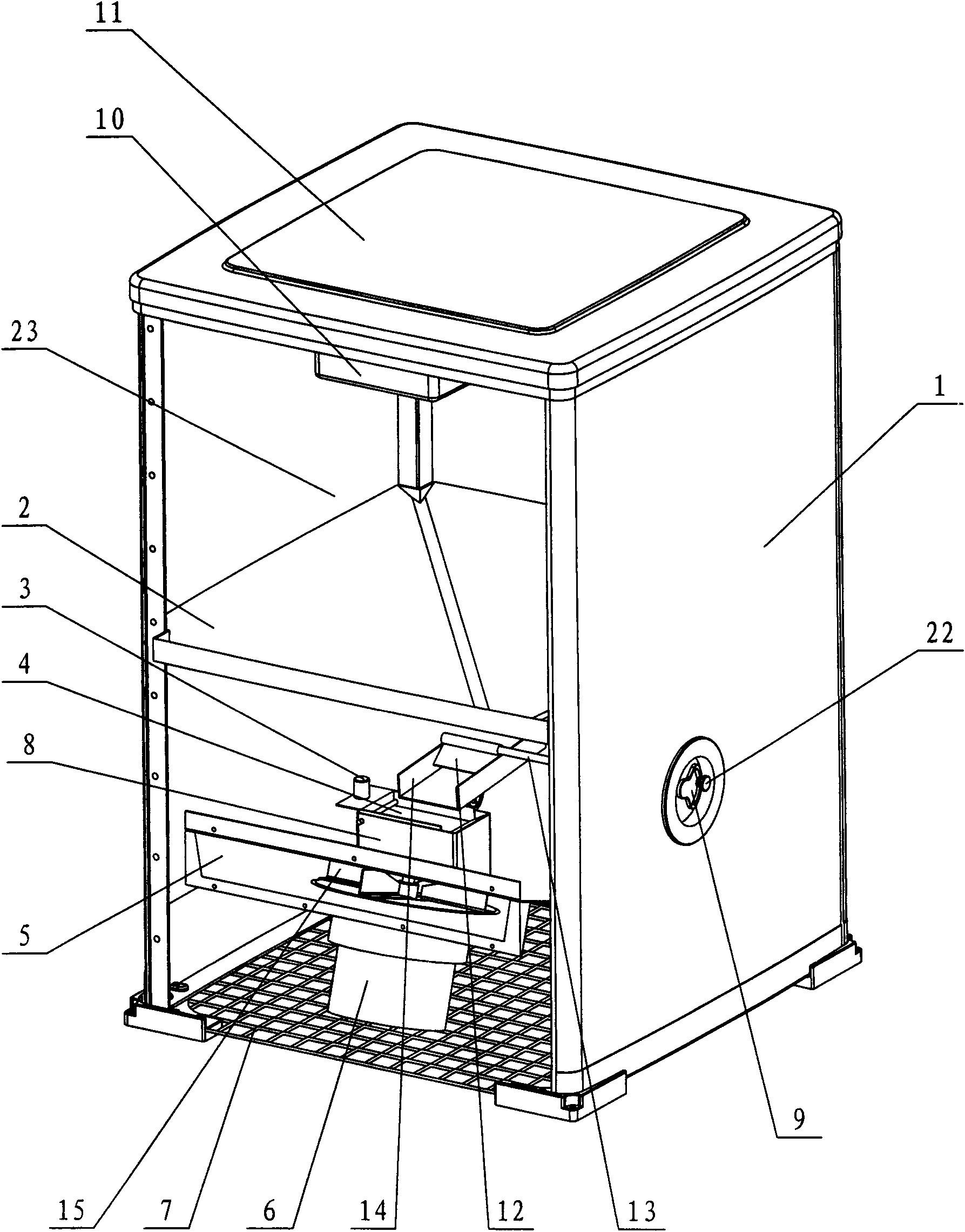 Method and device for preventing rat from entering case from discharge hole and feeding machine therewith