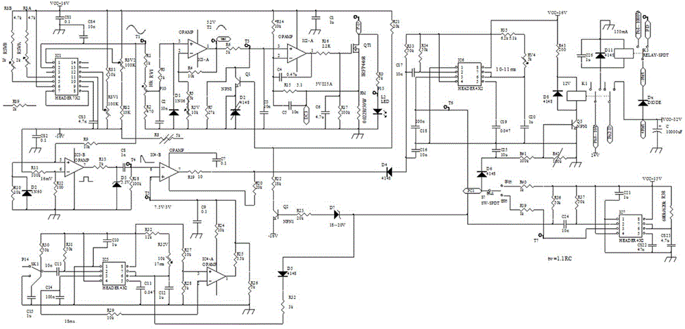 A surge current test circuit with built-in detection function