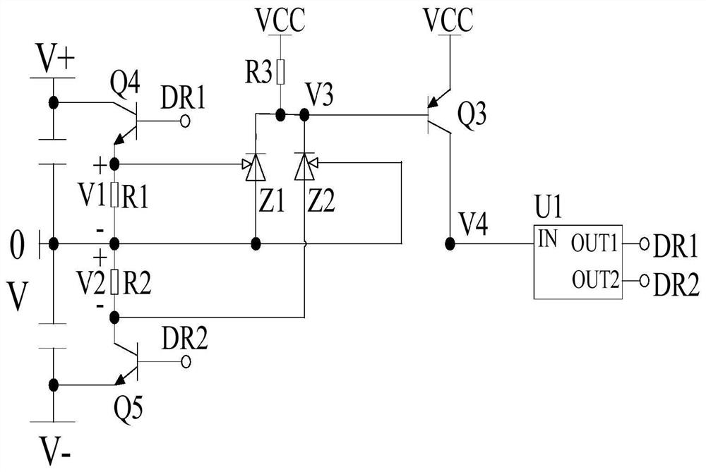 Double busbar double power tube current limiting circuit and chip and electronic equipment