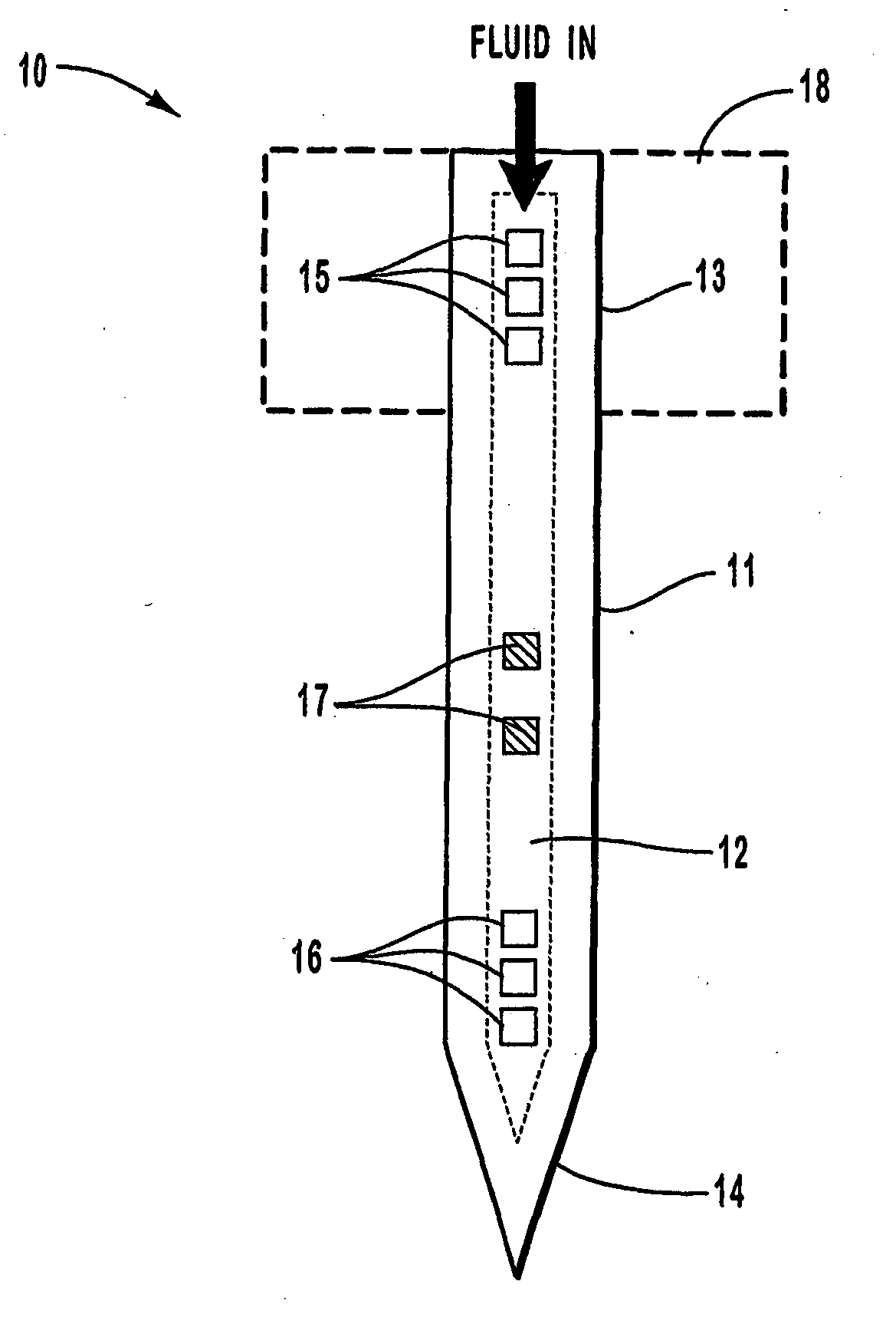 Active needle devices with integrated functionality