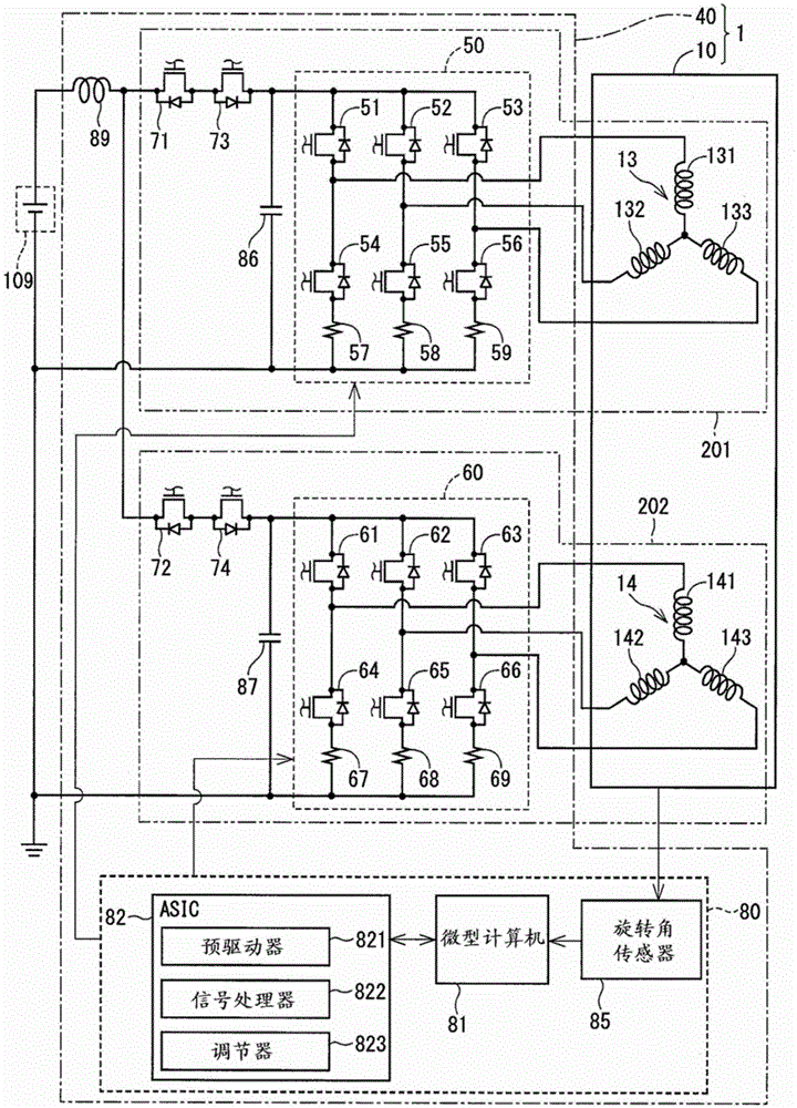 Drive device and electric power steering device including drive device