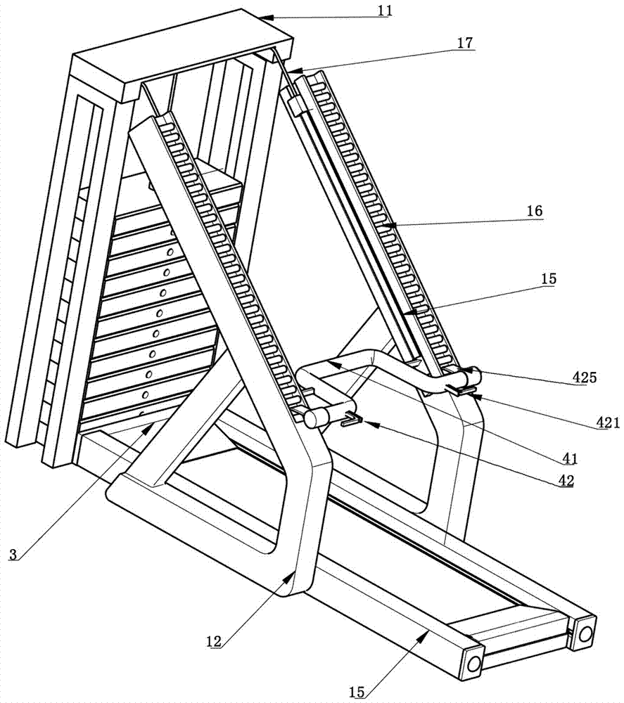 A standing vertical splits exercise machine