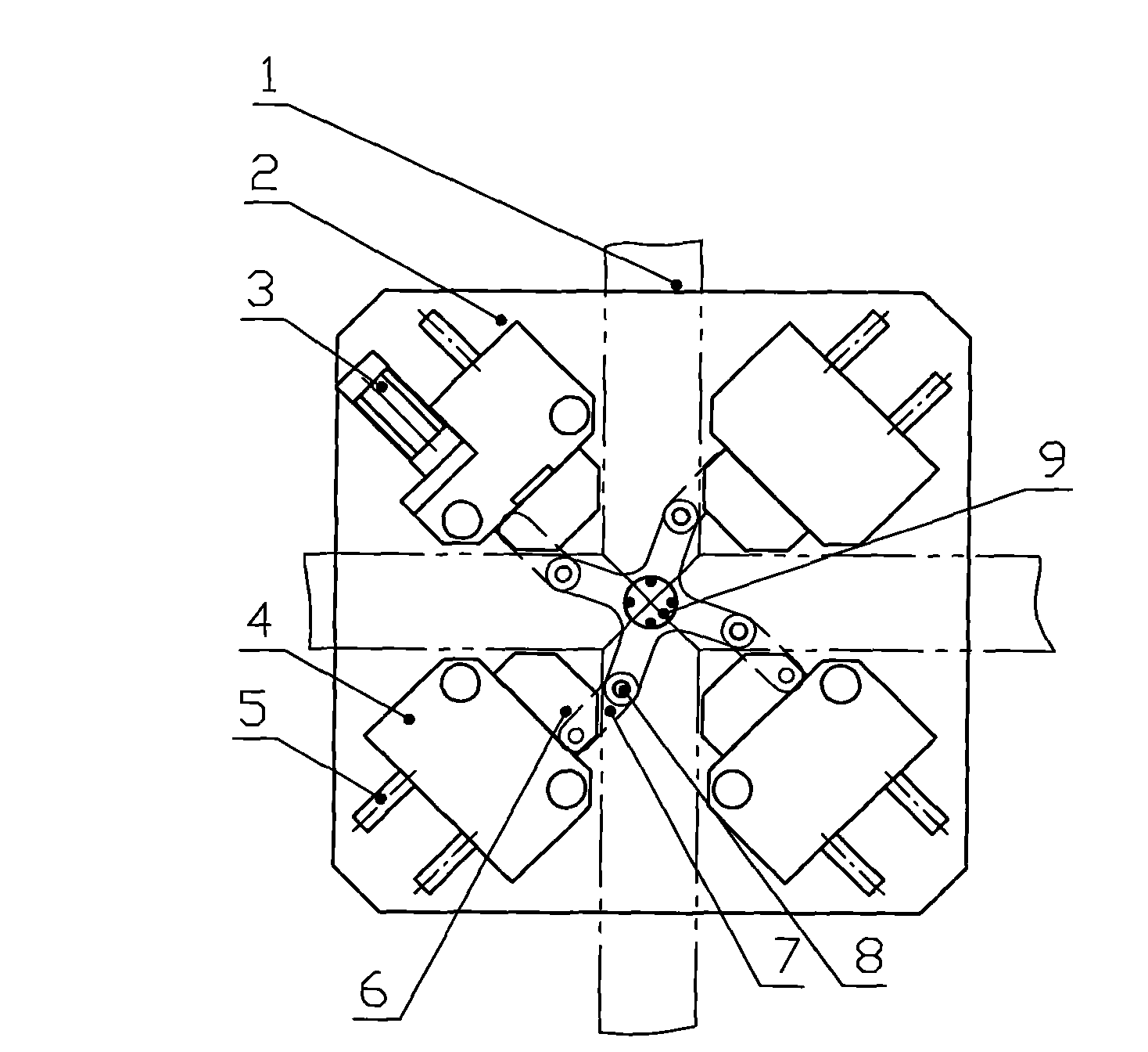 Synchronous centering and positioning device