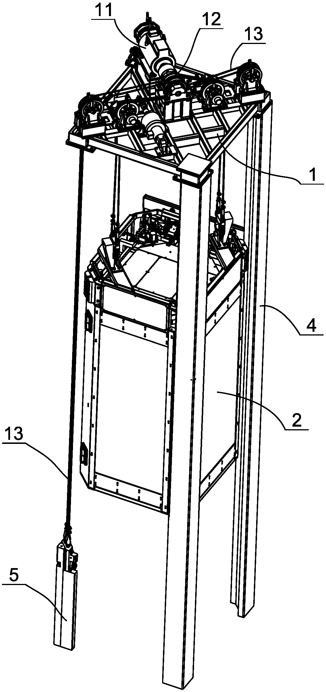 Elevator landing door and car door structure which is small in occupied space