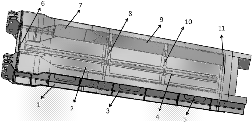 Composite material wing integrated fuel tank structure
