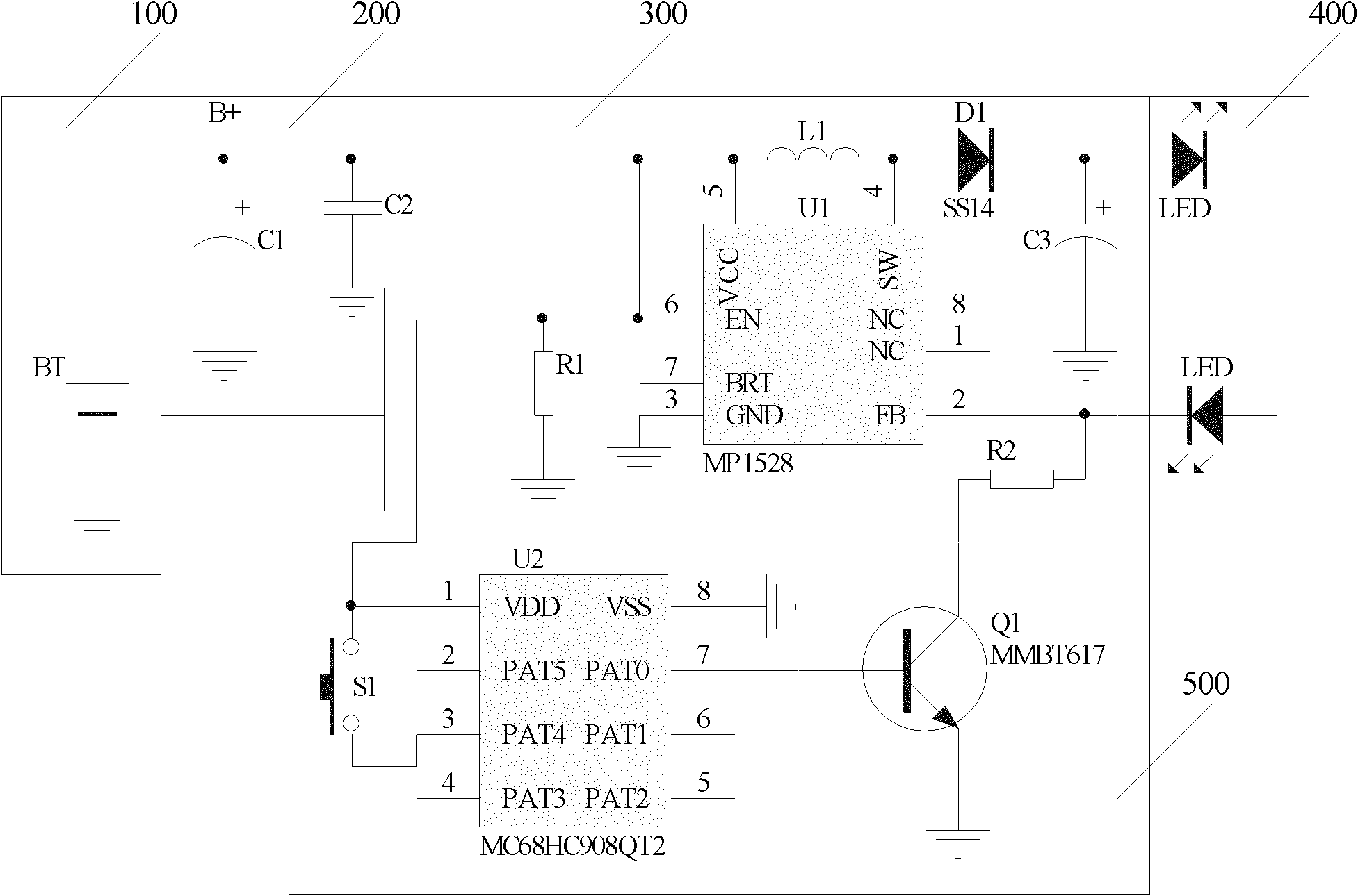 LED (light emitting diode) constant current driving circuit and LED lamp using same