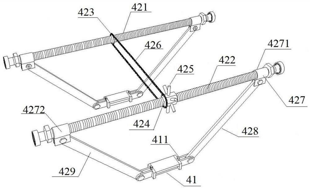 Long-distance continuous roller way rapid installation device and installation method