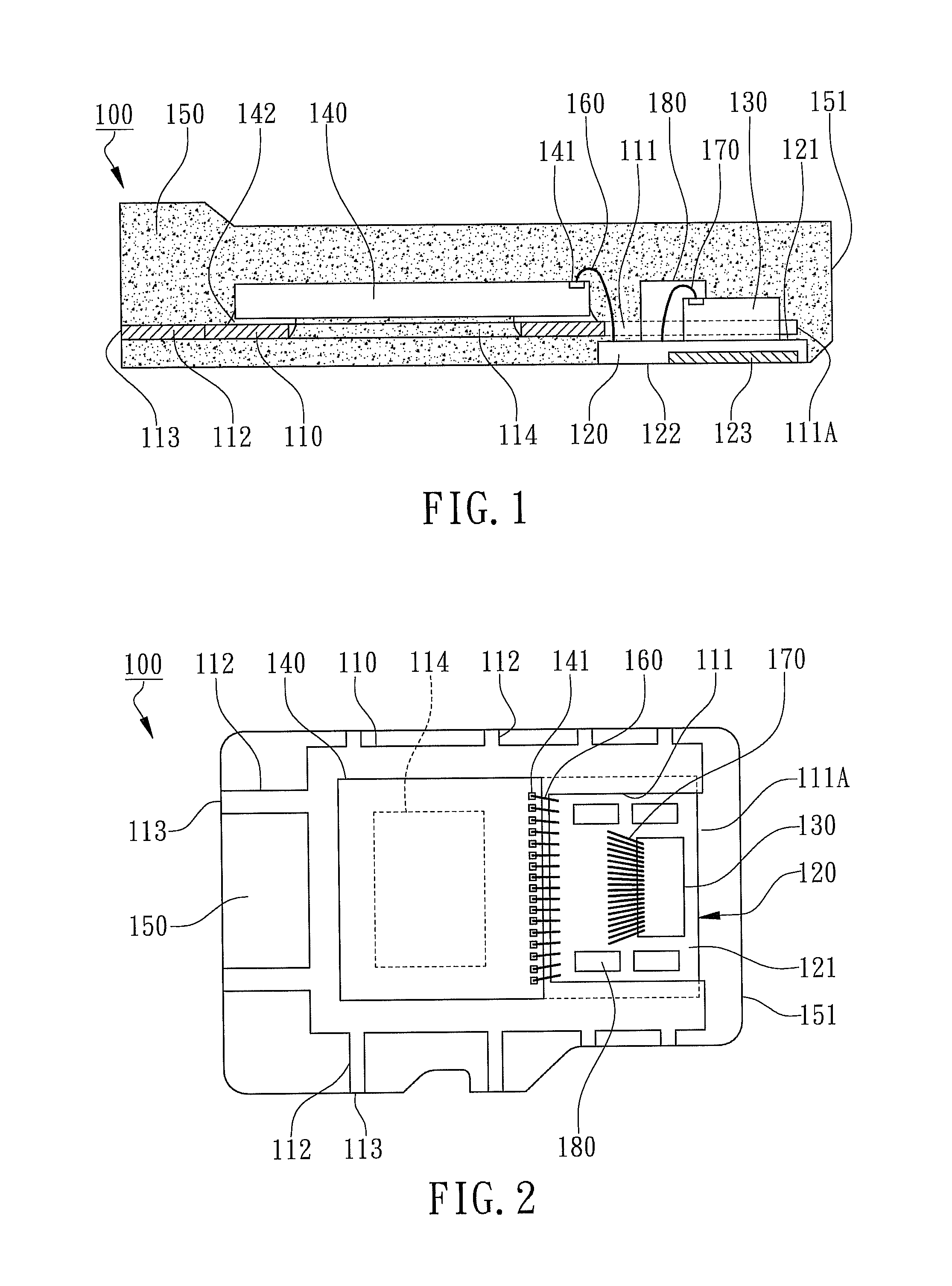 Multi-chip memory package with a small substrate
