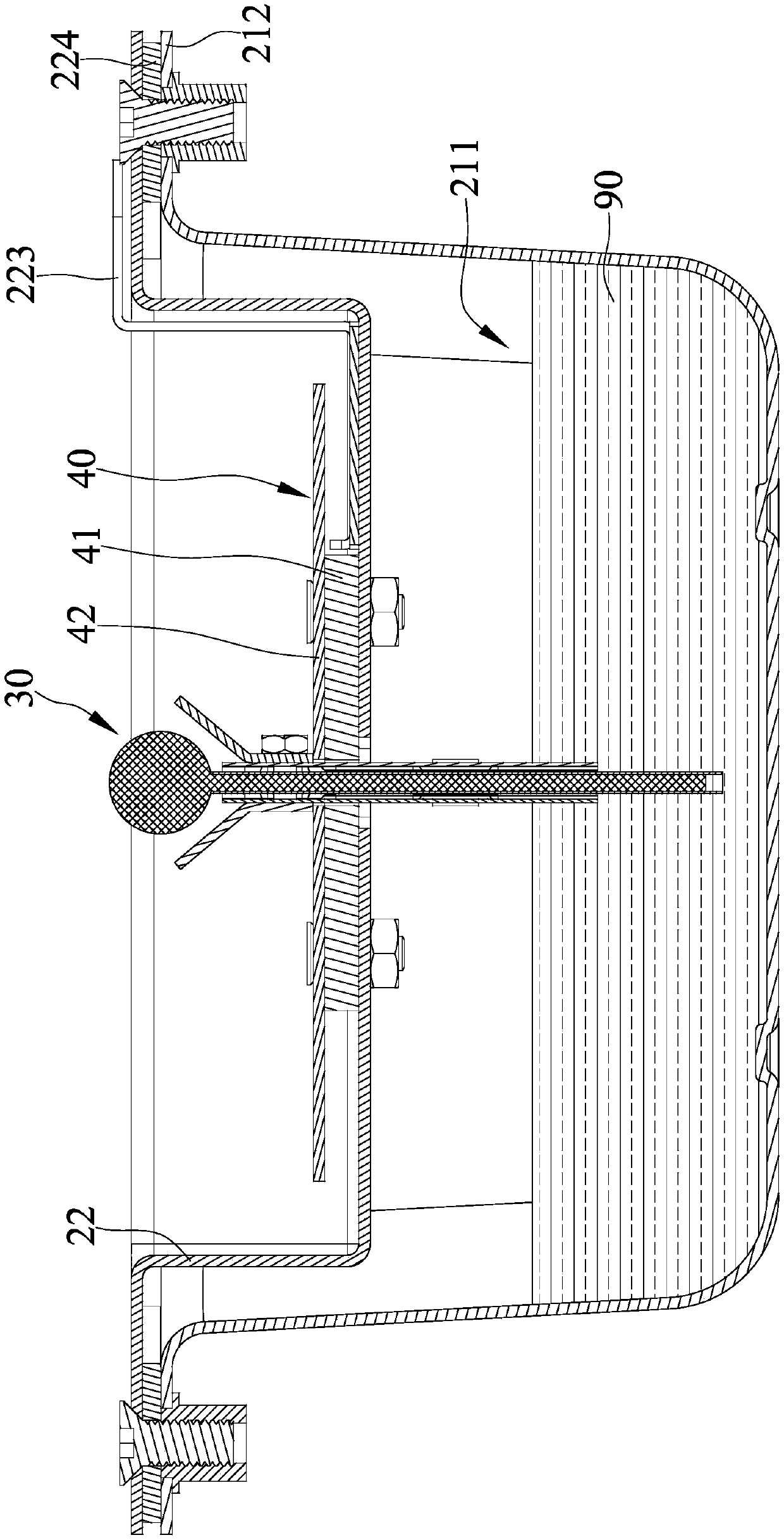 Combustion device with a heat dissipation and heat insulation pad