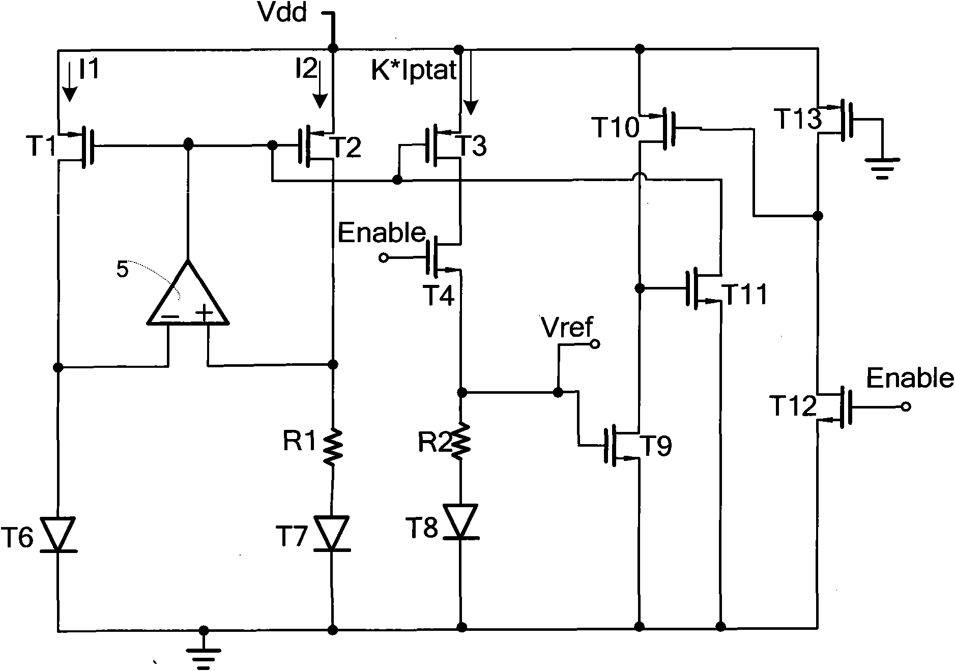 Voltage reference circuit with switch control characteristic