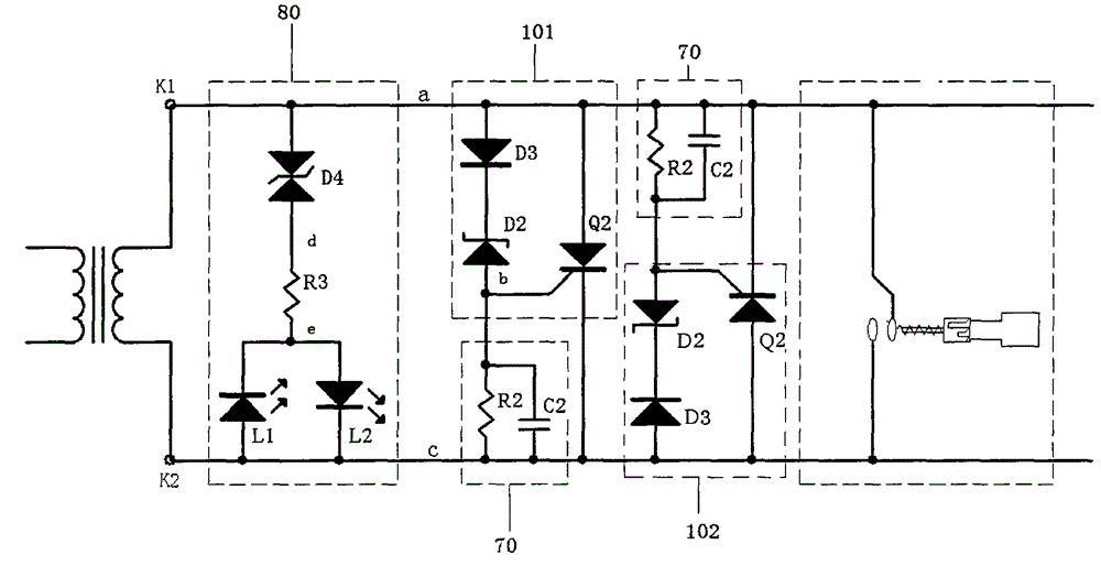Open circuit protective circuit for secondary side output circuit of current transformer