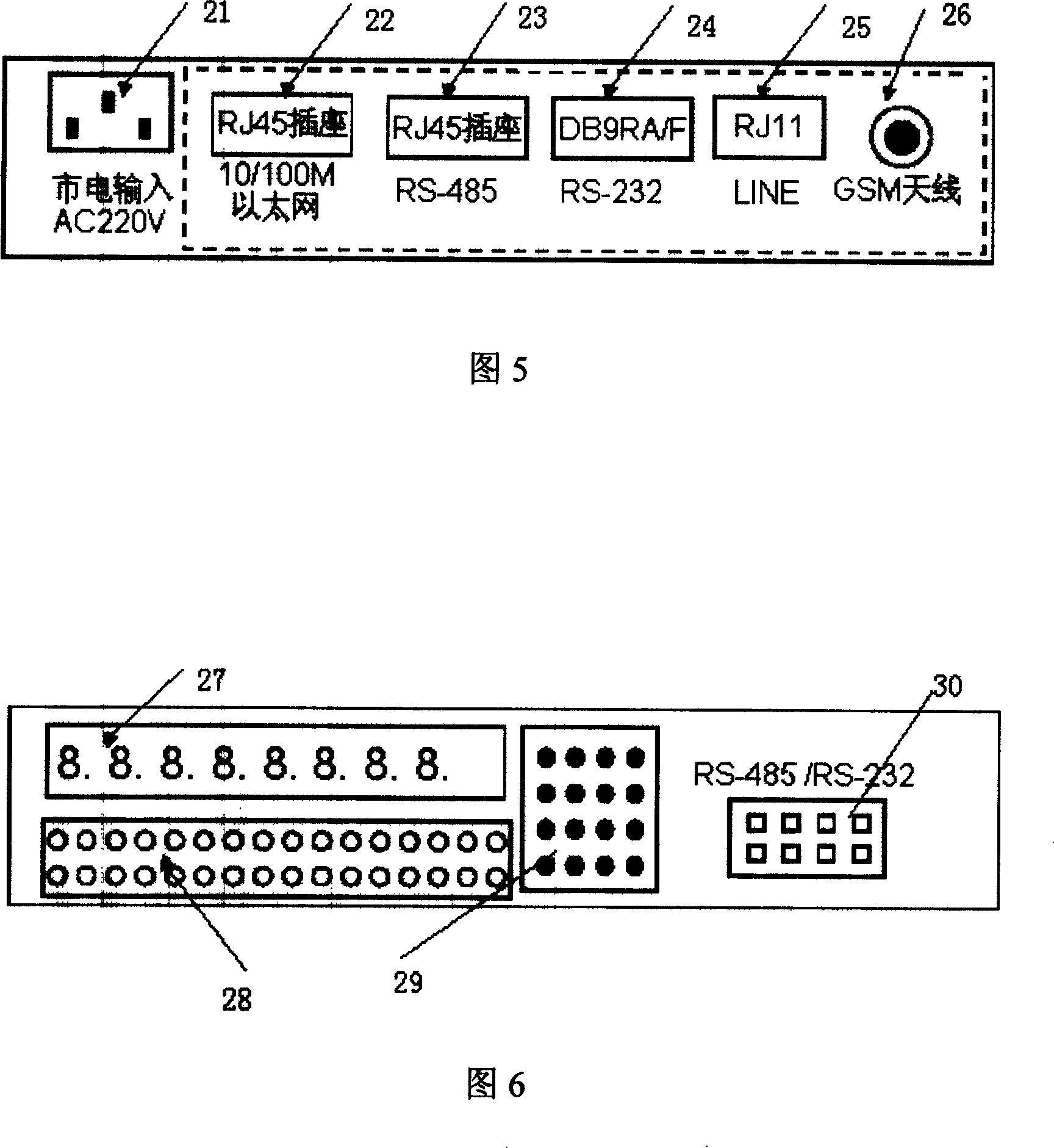 Collecting and controlling device for date of environmental protection with multiple network interface based on two-level architecture
