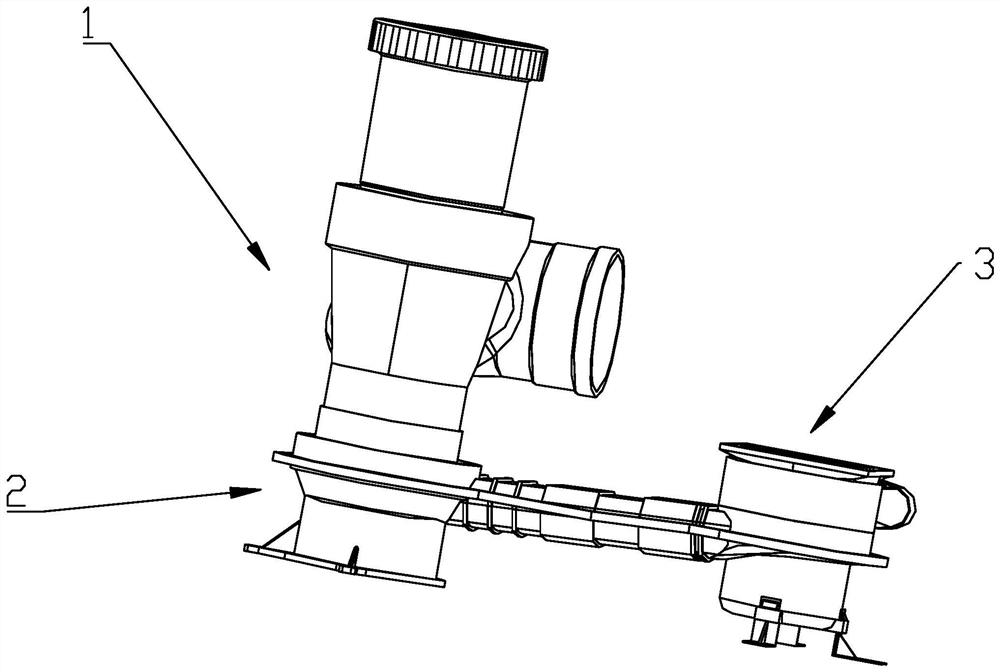 A bathroom drainage collection system