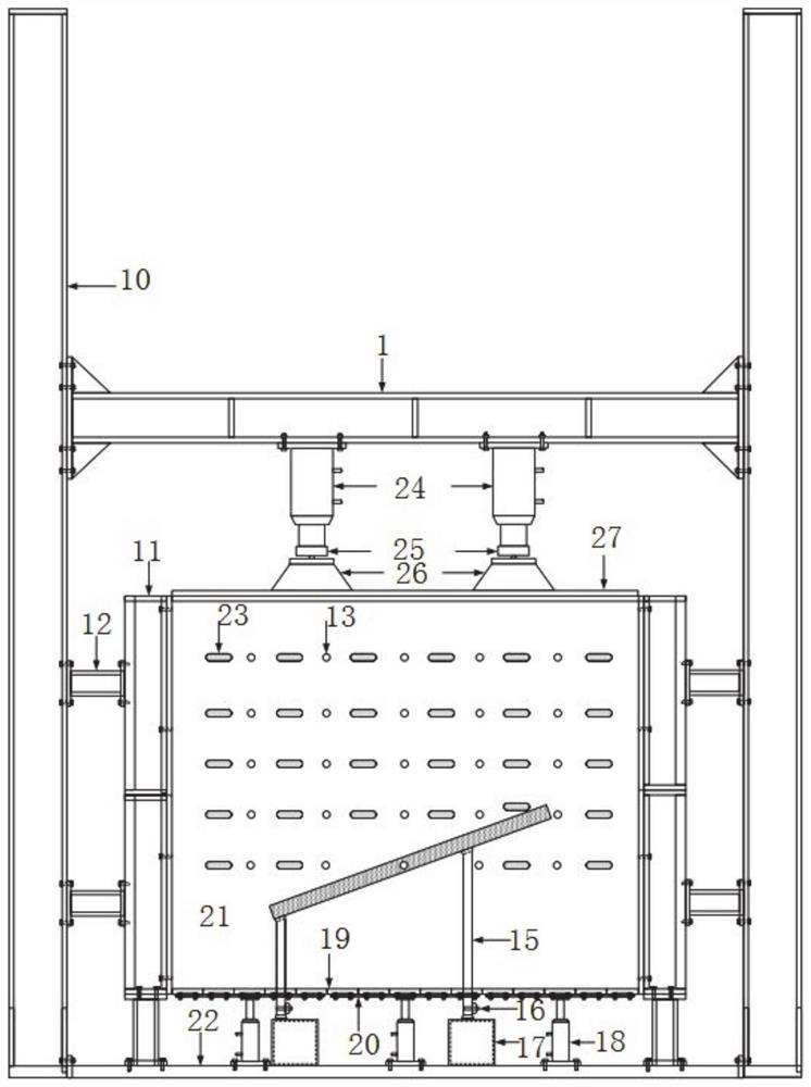 A kind of whole mining process and ground stability test device and method in goaf subsidence area