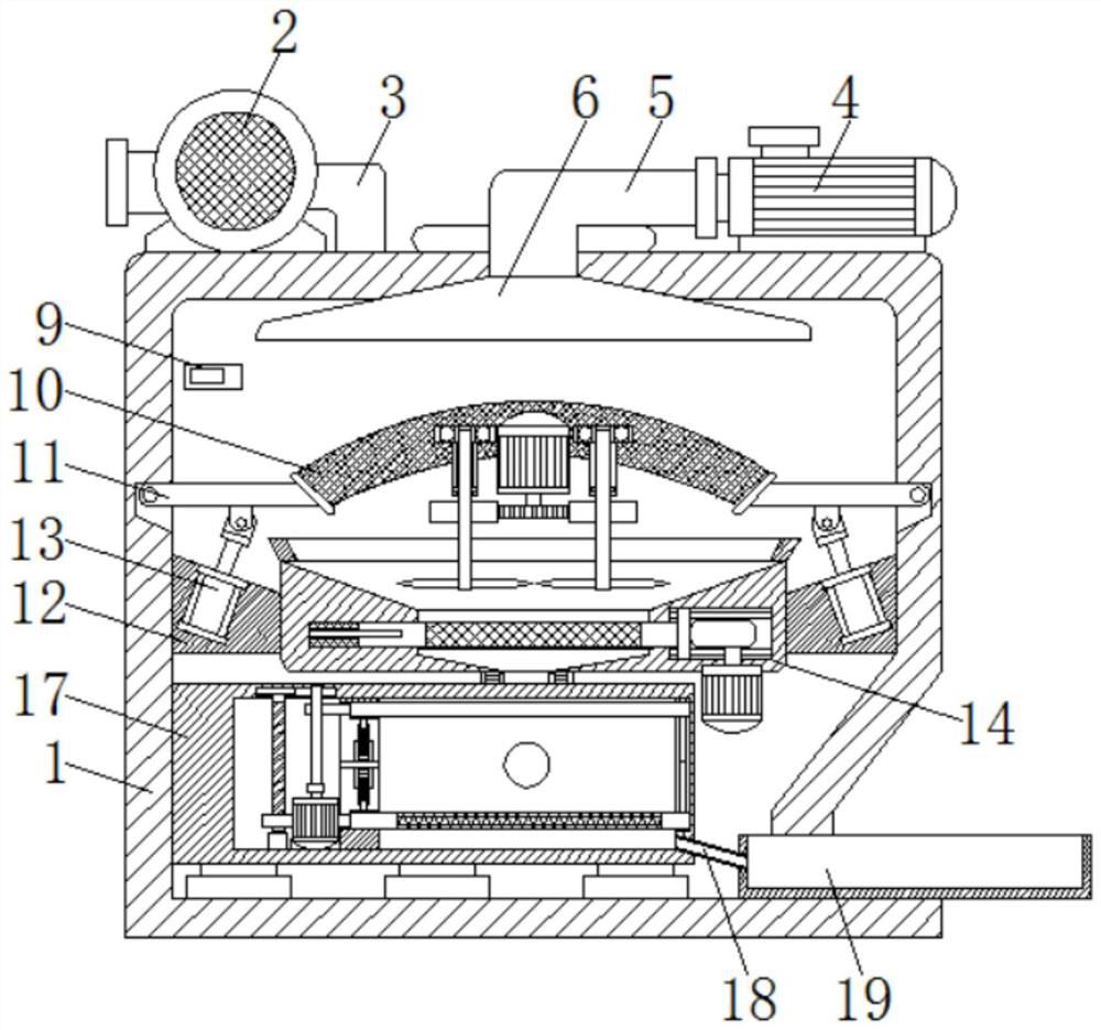 An earthwork excavation dust treatment device for road construction