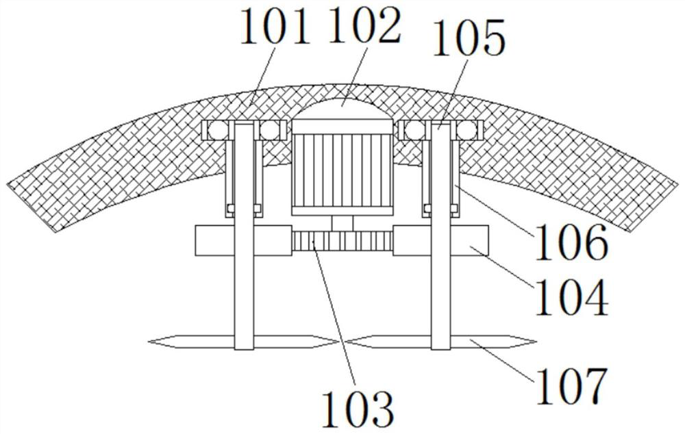 An earthwork excavation dust treatment device for road construction