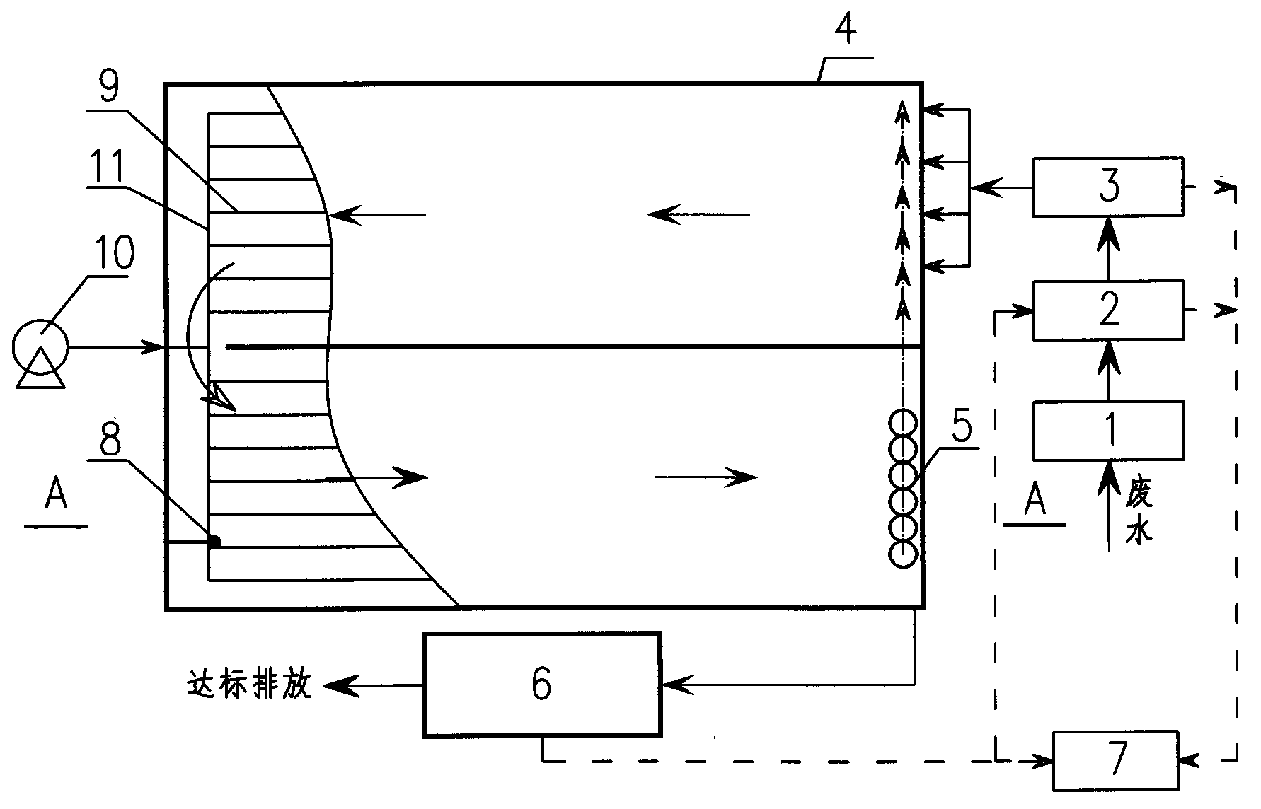 Soybean wastewater biochemical treatment process and device