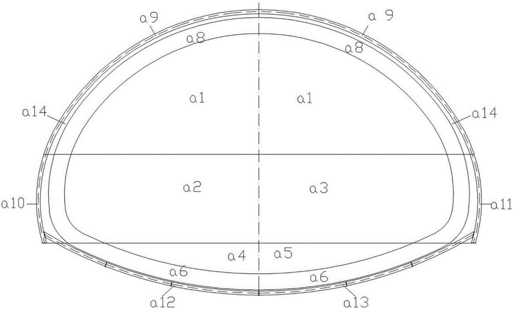 Five-step construction method for three steps of IV-stage surrounding rock ultra-large cross section