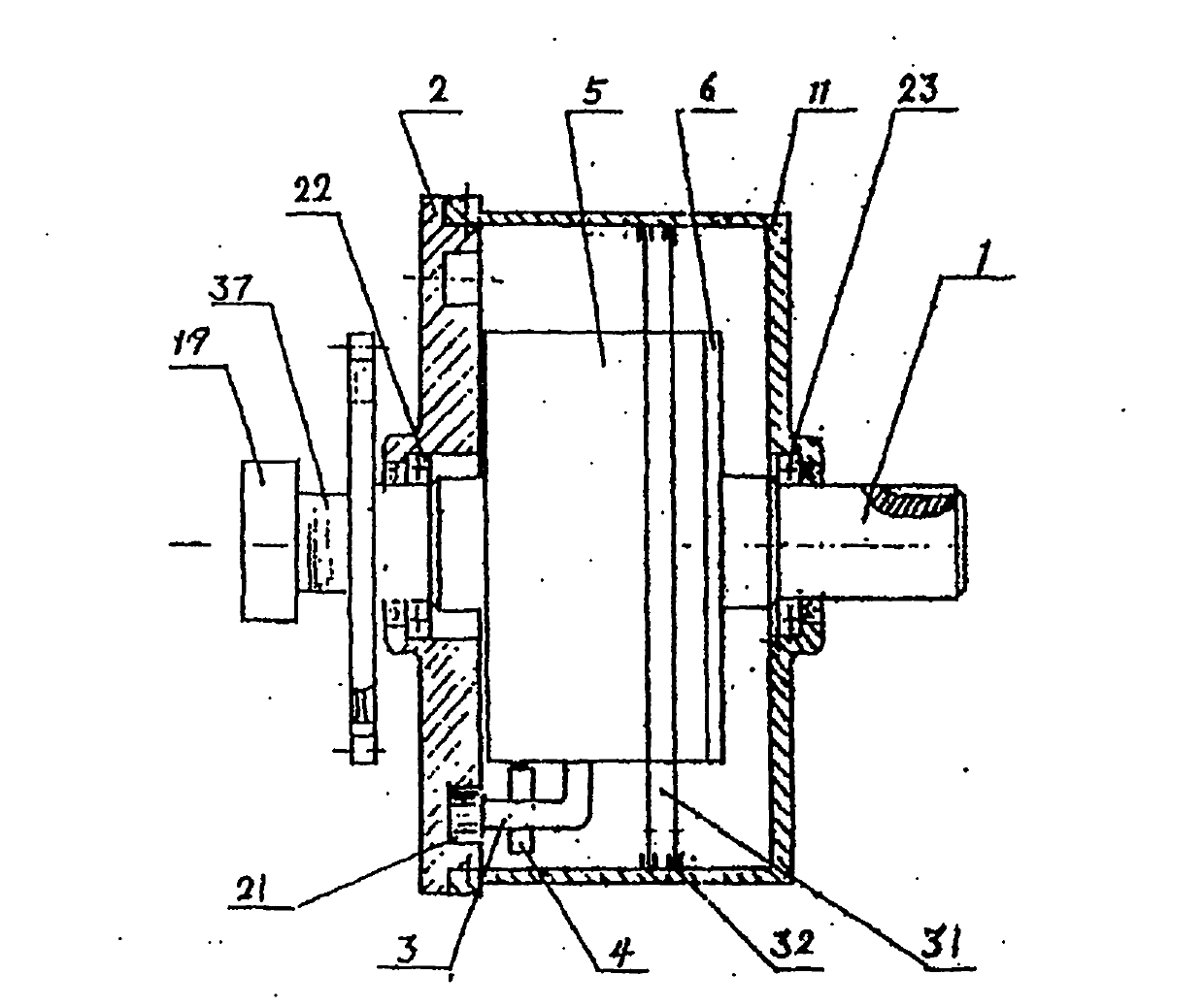 Single-row reciprocating piston type rotor engine