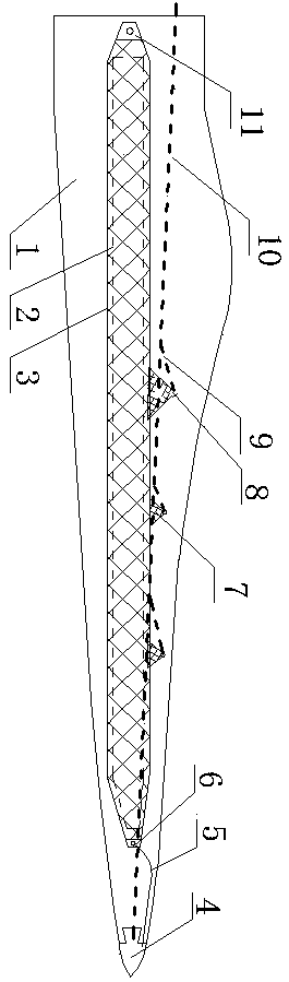 Lightning protection system of wind power blade
